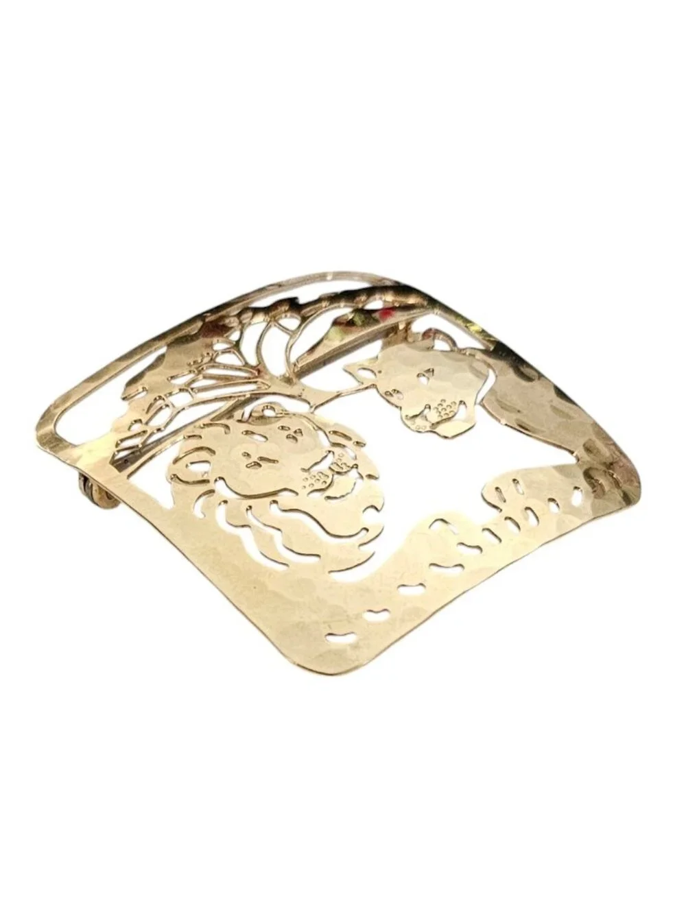 Wild Bryde Brooch Lion Lioness Open Laser Cut Square Pin L619